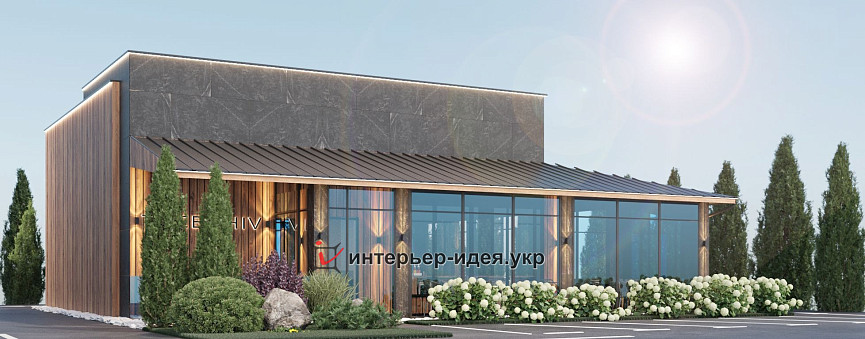Фасад фасада ресторана в с. Требухов Киевской области