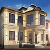 Дизайн фасаду будинку з гостьовим будиночком та будинком для охорони
