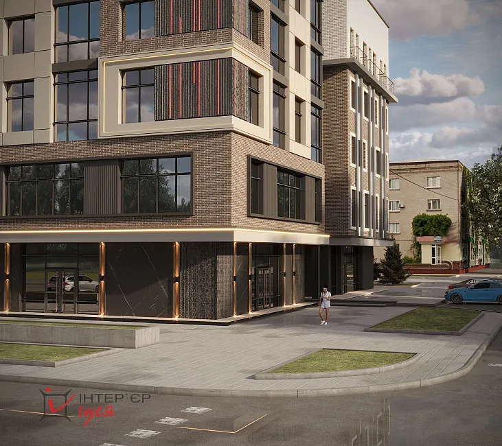 Дизайн фасада многоэтажки в центре Черкас
