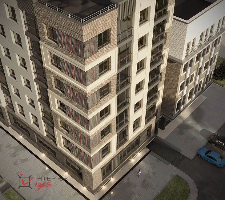 Дизайн фасада многоэтажки в центре Черкас