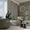 Кухня-гостиная с фисташковым акцентом