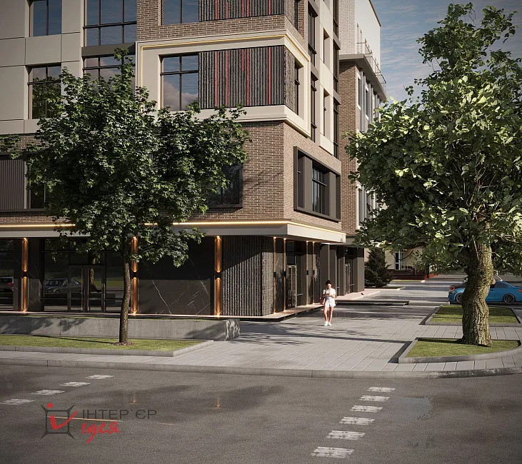 Дизайн фасада многоэтажки в центре Черкас