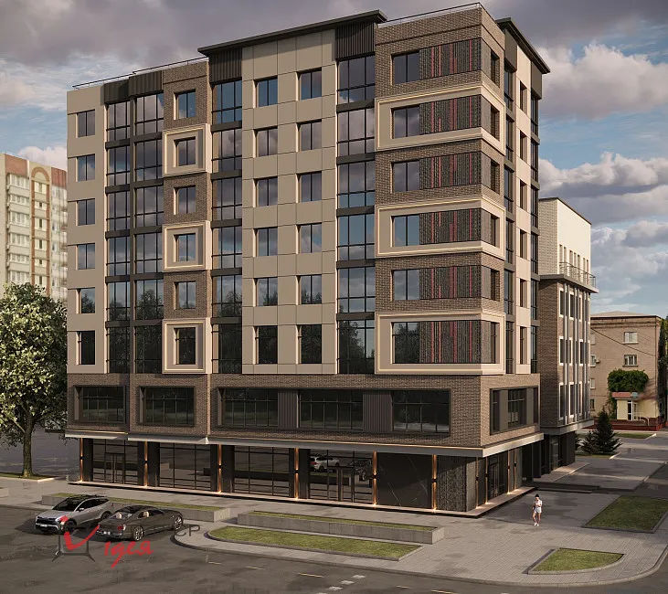 Дизайн фасада многоэтажки в центре Черкас