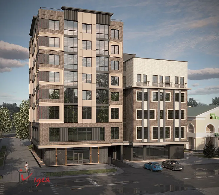 Дизайн фасада многоэтажки в центре Черкас